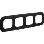 Valena ALLURE Рамка 4 поста матовый черный универсальная