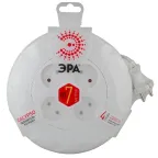 Удлинитель (белый) рулетка, без заземл, 2x0.75мм2, 4гн, 7м (10/350) UR-4-7 м-W