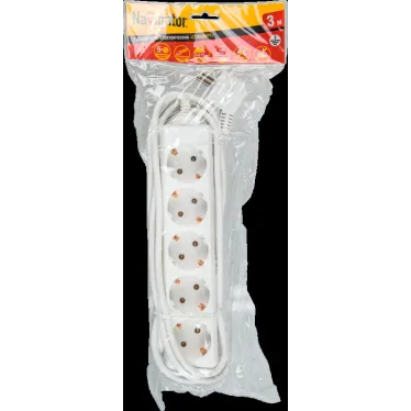 Удлинитель бытовой 5 розеток шнур 5м с заземлением