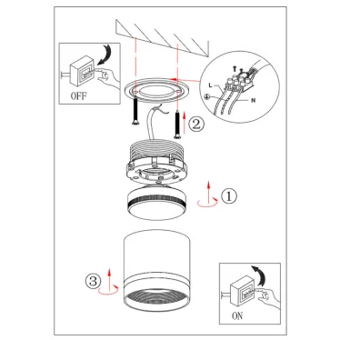 Светодиодная подсветка накладная под GX53 OL9 GX53 WH/WH алюминий цвет белый+белый