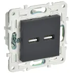 SKANDY Розетка USB A+A 3,1А SK-R15G графит IEK