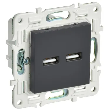 SKANDY Розетка USB A+A 3,1А SK-R15G графит IEK