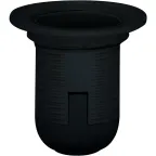 Патрон люстровый Е27 пластик с кольцом черный