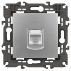 Розетка RJ45, Эра Elegance, алюминий, 14-3107-03