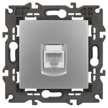 Розетка RJ45, Эра Elegance, алюминий, 14-3107-03