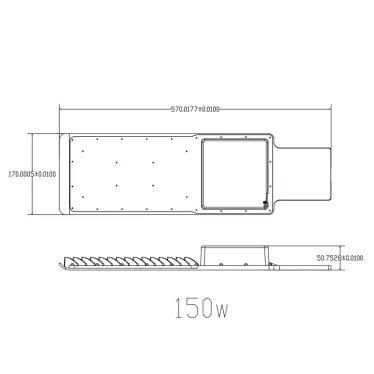 Светильник уличный 120Вт 12000лм 5000К КСС Ш-с DOB-SMD 48/60мм SPP-503-0-50K-120