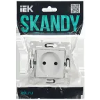 SKANDY Розетка без заземления без защитных шторок 10А SK-R02W арктический белый IEK