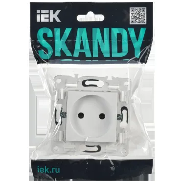 SKANDY Розетка без заземления без защитных шторок 10А SK-R02W арктический белый IEK