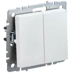 BRITE Выключатель двухклавишный проходной 10А ВС10-2-6-БрЖ жемчуг