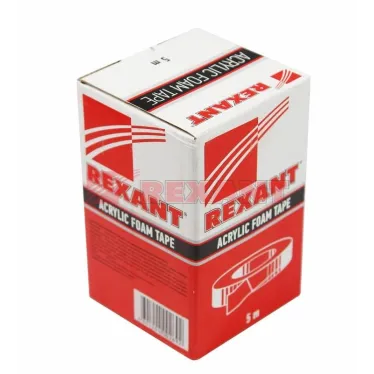 Двухсторонний скотч, серый, на HBA акриловой основе, 20 мм, ролик 5 м