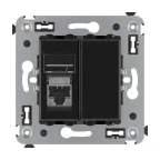 Avanti Компьютерная розетка RJ-45 в стену кат.5e одинарная экранированная Черный квадрат