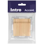 Розетка Intro Accent 6-203-11 2P+E Schuko с крышкой, 16А-250В, IP20, СУ, AL/CU, сосна