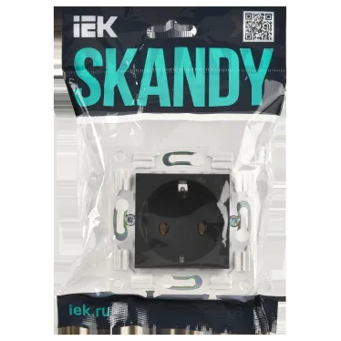 SKANDY Розетка с заземлением без защитных шторок 16А SK-R05T титан IEK