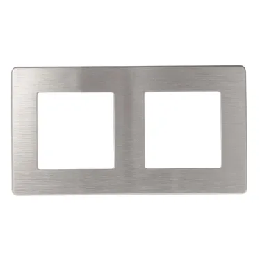 Рамка для розеток и выключателей Серия 12 12-5102-03 на 2 поста, Сатин, алюминий