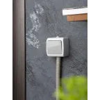 Выключатель Мурманск проходной 1-клавишный 10А IP54 серый