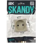 SKANDY Розетка без заземления с защитными шторками 10А SK-R01B бежевый IEK