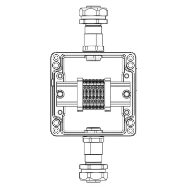 Взрывозащищенная клеммная коробка из алюминия TBE-A-12-(6xCBC.2)-1xKAEPM2MHK-20(A)-1xKAEPM2MHK-20(C)1Ex e IIC Т5 Gb / Ex tb IIIC T95°C Db IP66