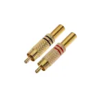Разъем штекер RCA металл пайка ZN чёрный/красный GOLD PROCONNECT