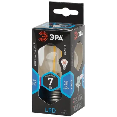 Лампа светодиодная филаментная F-LED P45-7W-840-E27 (филамент, шар, 7Вт, нейтр, E27 (10/100/3000)