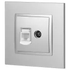 Розетка RJ45+TV, Эра Elegance, алюминий, 14-3110-03
