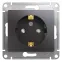 GLOSSA розетка с заземлением со шторками графит