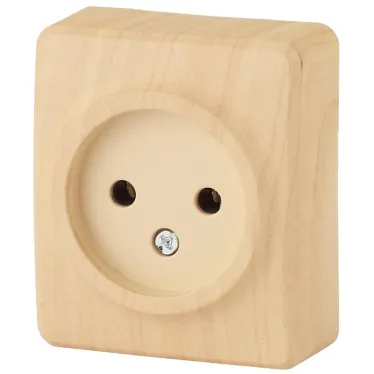 Розетка 2P, 16A-250В, ОУ, Эра Эксперт, сосна, 11-2201-11