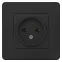 BLANCA скрытой установки розетка без заземления без шторок 16А, 250В, антрацит