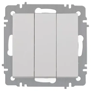 Выключатель Intro Accent 6-106-01 тройной, 10А-250В, IP20, СУ, AL/CU, белый