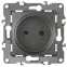 Розетка 2P, 16A-250В, Эра12, графит, 12-2105-12