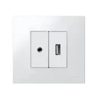 Разъем для наушников 3.5 мм mini-jack, узкий, винты, S27 белый