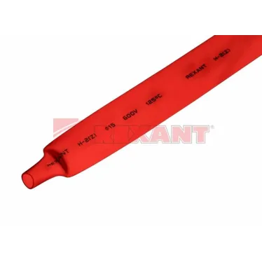 Термоусаживаемая трубка 18,0 9,0 мм, красная, упаковка 50 шт. по 1 м, REXANT