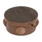 Коробка распаячная КМР-040-038 с крышкой (73х43) 4 мембранных ввода тёмное дерево IP54 PROxima