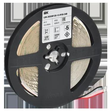 Лента светодиодная 5м LSR-2835W120-12-IP20-24В IEK