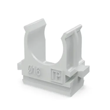 Держатель 16 мм ПВХ серый для труб