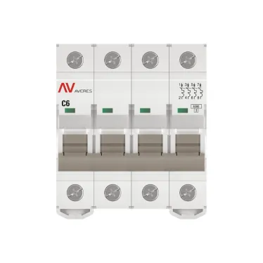 Выключатель автоматический AV-6 4P 6A (C) 6kA AVERES