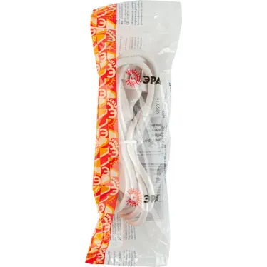 Шнур сетевой с вилкой UX-2x0,75-2m-W 2м ПВС 2x0,75мм2 белый