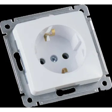 MASTER Розетка скрытая с заземлением белая в рамку