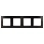 Рамка для розеток и выключателей Серия 12 12-5104-06 на 4 поста, Сатин, чёрный