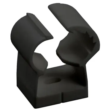 Клипса с фиксатором для гладких труб d-14-18мм черная (40шт/упак) IEK