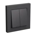 ATLASDESIGN 2-клавишный ВЫКЛЮЧАТЕЛЬ, сх.5, 10АХ, в сборе, БАЗАЛЬТ