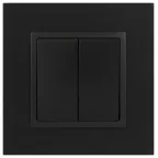 Выключатель двойной, 10АХ-250В, Эра Elegance, антрацит,14-1104-05