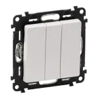 Valena LIFE Выключатель трехклавишный 10АХ 250В с лицевой панелью Винтовые зажимы Белый