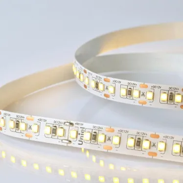 Лента гибкая светодиодная на самоклеящейся основе. ULS-M14-2835-168LED/m-10мм-IP20-DC12V-14W/m-5м-3000K PROFI Катушка 5м. в герметичной упаковке. Теплый (3000К).