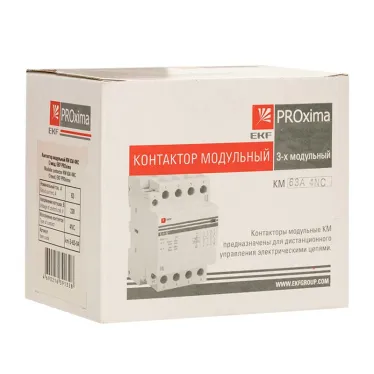 Контактор модульный КМ 63А 4NC (3 мод.) PROxima