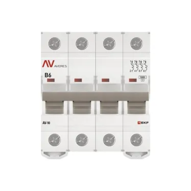 Выключатель автоматический AV-10 4P 6A (B) 10kA AVERES