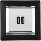 VALENA Розетка двойная USB алюминий