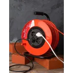 Удлинитель на катушке Атлант 2.0 4 гнезда 50м с заземлением ПВС 3x1.0 10А/2.2кВт PROxima