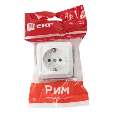 Рим Розетка 16А с заземлением белая