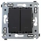 Avanti Переключатель двухклавишный в стену, , Черный матовый