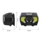 Фонарь налобный светодиодный GB-608 на батарейках, 3xAAA, 5Вт, 7 режимов, черный